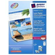 Avery Zweckform Premium Laser Paper, 2798, papier fotograficzny, wysoki połysk, biały, A4, 200 g/m2, 100 szt., laserowy